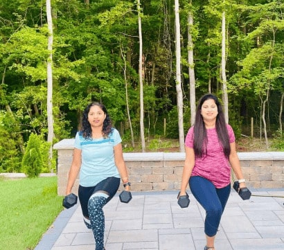 Person using resistance bands